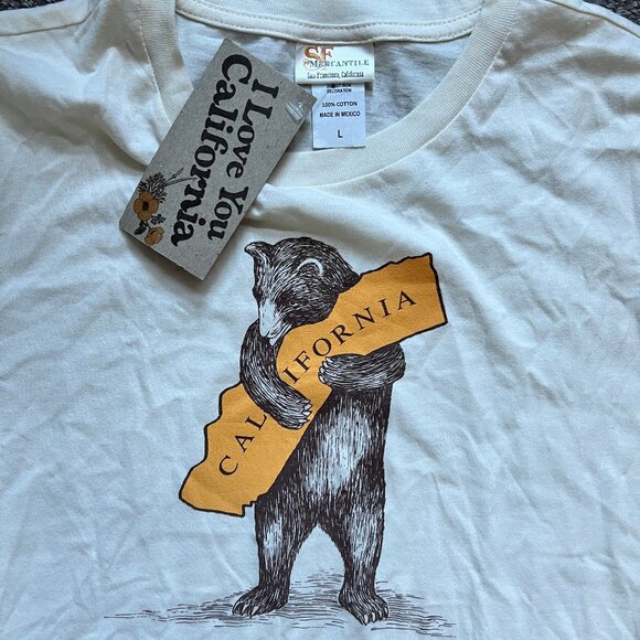 NWT San Francisco Mercantile I Love You California Bear Hug Tee Slim Unisex | L - Picture 5 of 11